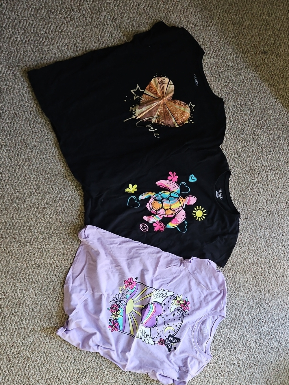 Set Of 3 Children's Place Cotton-Blend Girls Shirts, XXL